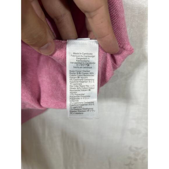 J Crew Sweater Small Pink Cotton Cashmere Short Sleeve - Picture 6 of 9